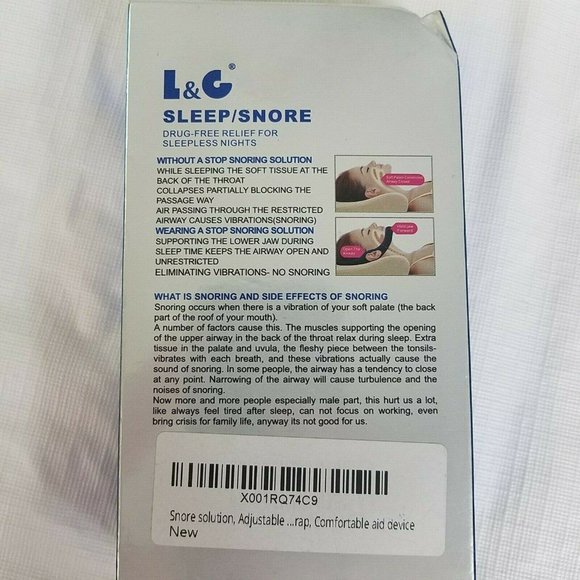 Snore Relief Sleep Chin Strap Adjustable - Picture 2 of 7